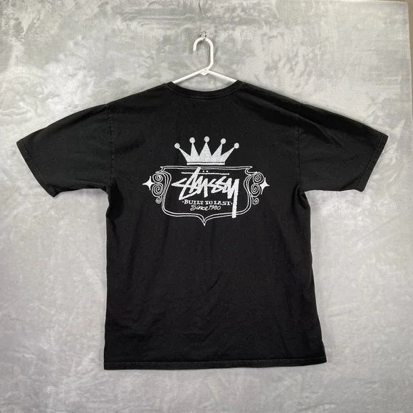 Stussy T-Shirt Mens Large Graphic Tee Short Sleeve Crew Neck Streetwear Black