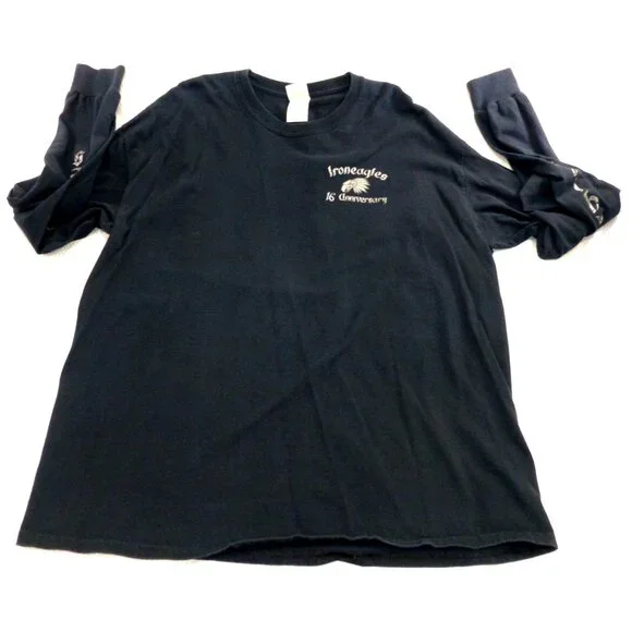 Iron‎ Eagles 16th Anniversary Black Long Sleeve XL T-Shirt XL Biker Harley