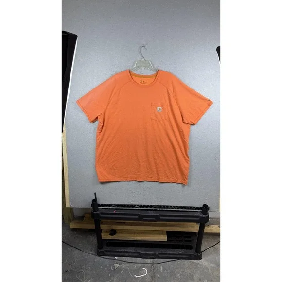 Carhartt Shirt Mens‎ 3XL Orange Pocket Workwear Short Sleeve Heavyweight