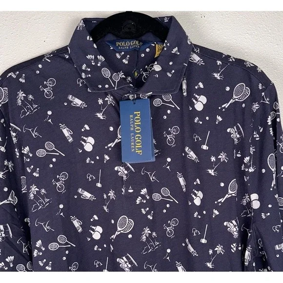 New‎ Polo Golf Ralph Lauren Polo Shirt Large Tennis Golf Cocktail All Over Print