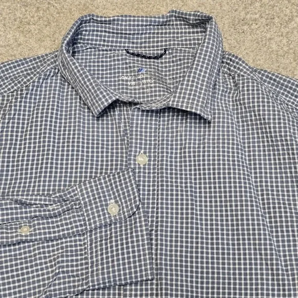 Vineyard Vines Blue OTG Performance Gingham Check Button‎ Down Shirt Men's Sz M