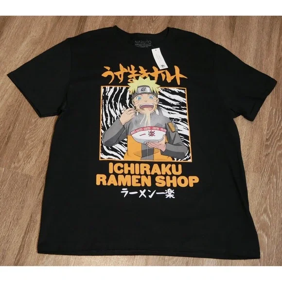 Naruto Shippuden Ichiraku Ramen Shop Black Graphic T-Shirt Mens XL Viz Media NEW