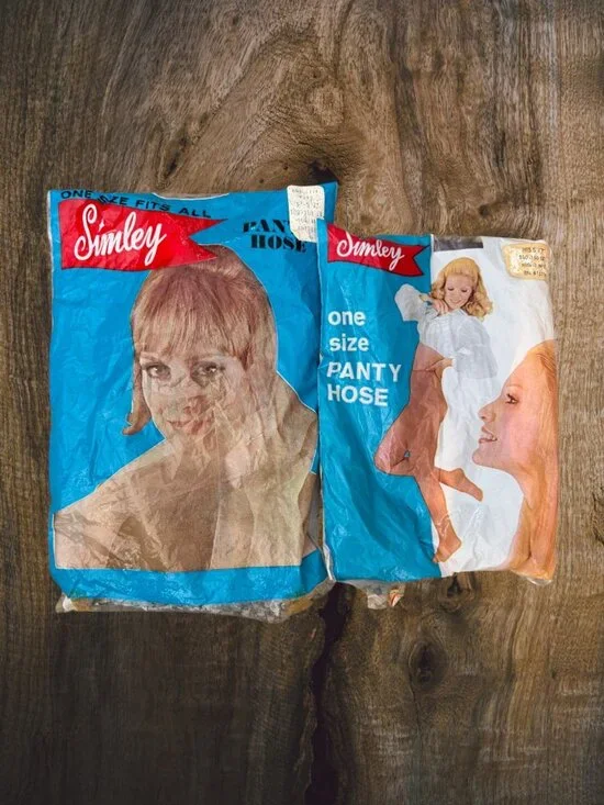 Vintage Simley Pantyhose Lot of 2 NOS One Size First Quality Seamless 1960s 70s
