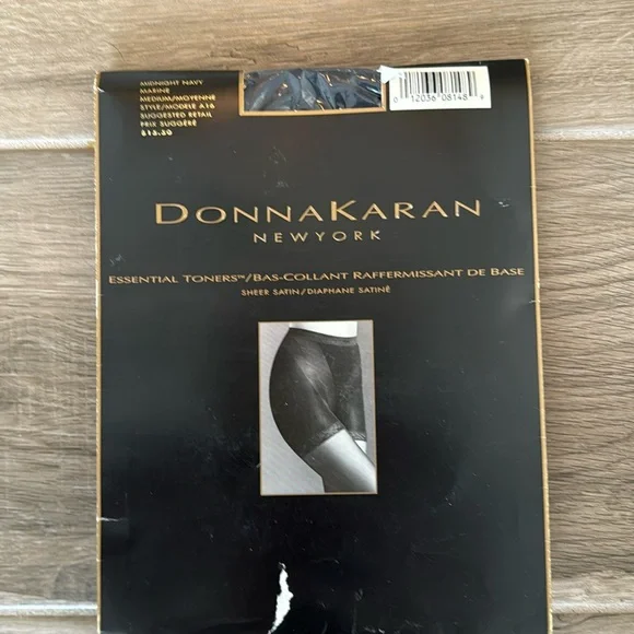 NWT Vintage Donna Karan Essential Toners M Midnight Navy pantyhose