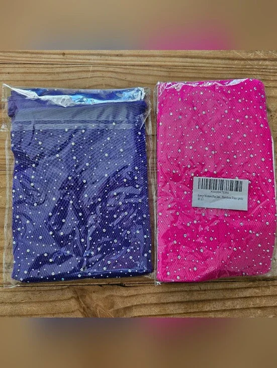 Rhinestone Studded Fishnet Tights- Hot Pink & Royal Purple