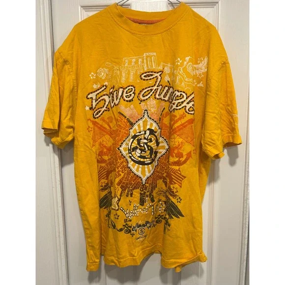 Sive Jungle Vintage Y2K T-Shirt Mens XL Yellow Graphic Skater‎ Grunge