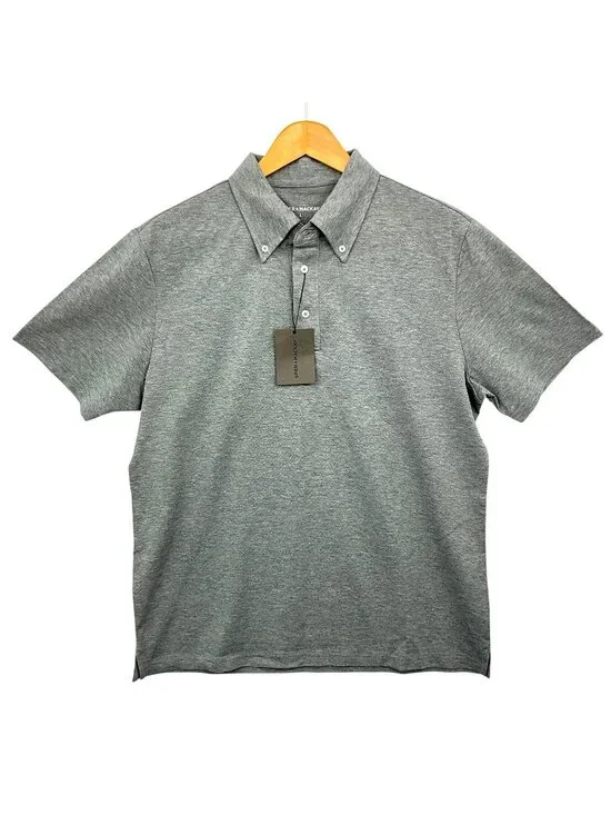 NWT Spier & Mackay Polo Shirt Mens Large Gray Short Sleeve Button Down Collar