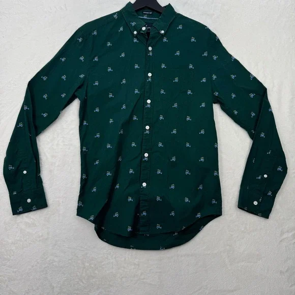 American‎ Eagle Shirt Mens S Green Christmas Truck Seriously Soft Button Down S
