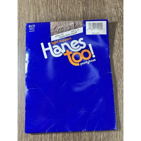 Vintage Hanes Too! Pantyhose Style 157 Light Support Size C-D Little Color