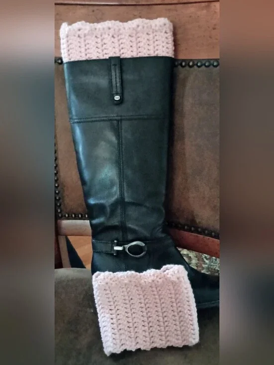 Handmade Pink Crochet Boot Cuffs