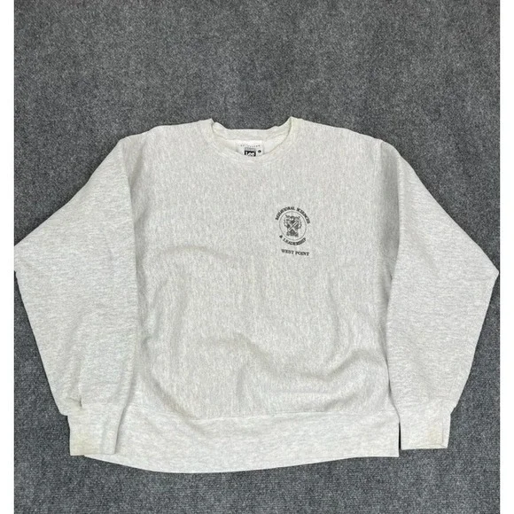 Vintage 90s Lee West Point Gray Crewneck Heavy‎ Pullover Sweatshirt Mens Size L