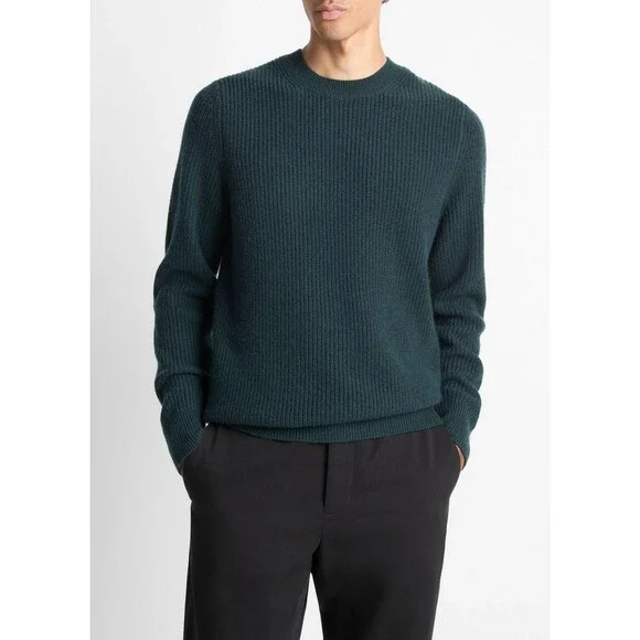 Vince Shaker Wool-Cashmere Sweater Men's Large Country Racer Pullover L/S