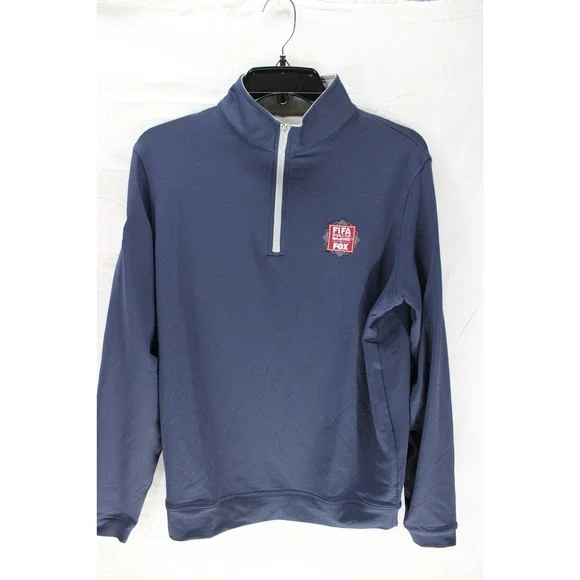 NWT Peter Millar Crown Sport Qtr Zip Pullover 2022‎ Qatar World Cup Navy Size Sm
