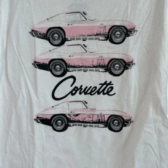 GM Corvette Licensed Men's White Cotton/Poly‎ T-shirt XS NWOT