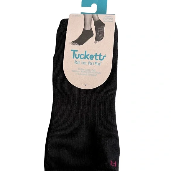 Tucketts BlackToeless Non Slip Grip Ballerina Ballet style Socks NEW