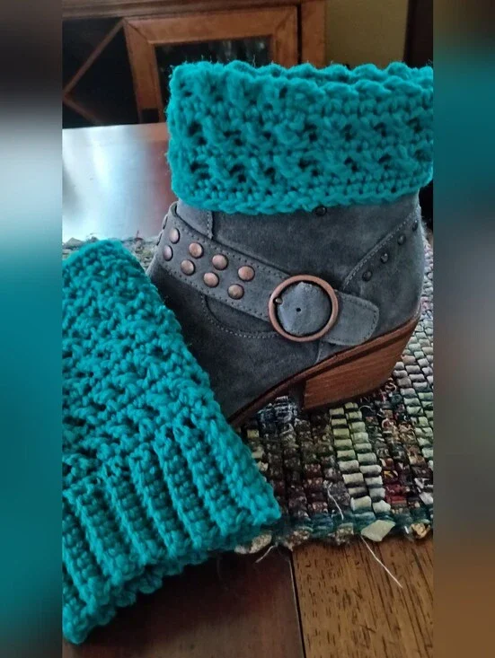 Handmade Crochet Boot Cuff Set