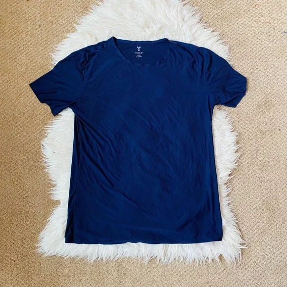 Milmumu Shirt Mens XL Compression Blue Short Sleeve Crewneck‎ Athletic