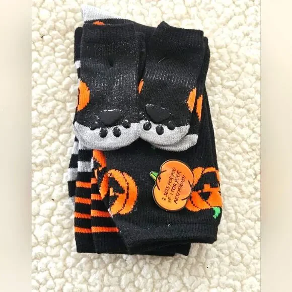 Happy Halloween pet and owner socks‎ 3 pair - 2 ladies 1 pet ladies size 5-10