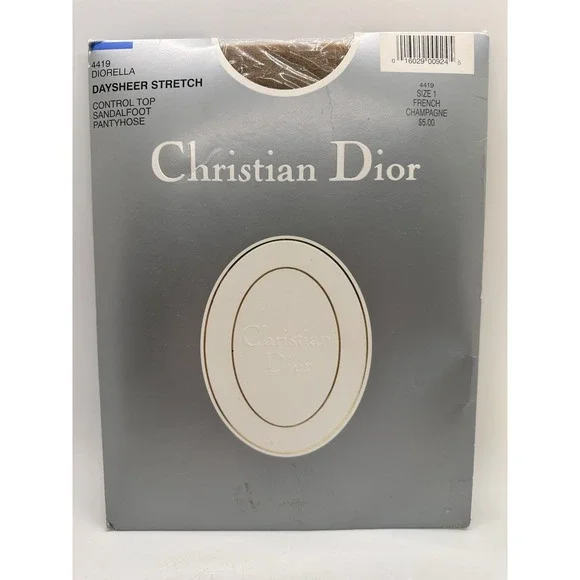 Vintage Christian Dior Daysheer Stretch Control‎ Top Pantyhose Size 1 Champagne