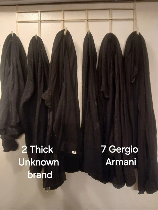 Lot of 9  Women's Black  Pantyhose  Sz M/L  7 Armani & 2 Thick Unbranded