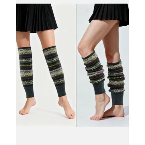 Wool‎ Leg Warmers Winter Striped Boho Long Thigh High Leg Warmers