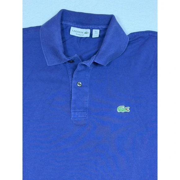 Lacoste Classic Fit Men's Polo Shirt Navy Blue Short Sleeve Embroidered Size Med