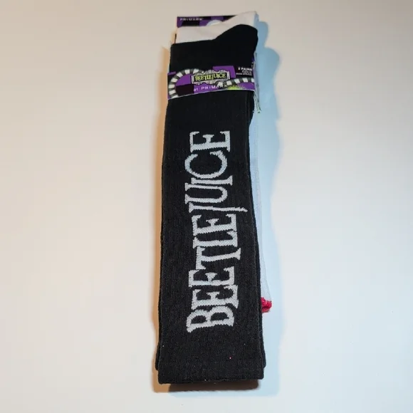 Primark Beetlejuice Knee High Socks 2 Pairs In The Pack