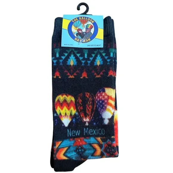 The Balloon Hatman Hot Air Balloon New Mexico Women's Socks Size 4-10 New