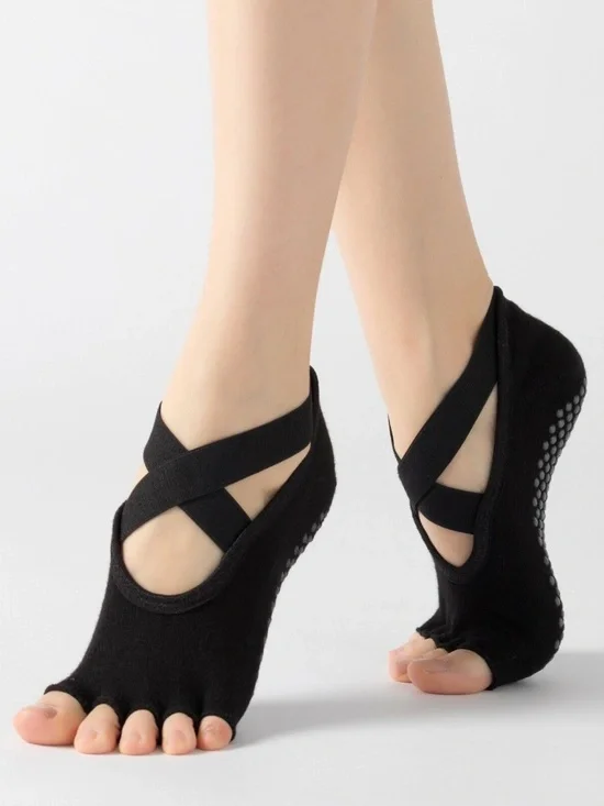 Women’s Yoga / Dance / Pilates Barre Toe-Less Grip - One Size Socks New With Tag