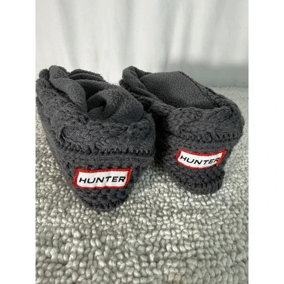 Hunter Grey Fleece Boot Liners Cable‎ Knit Cuff Tall Rain Boot Socks Mens Womens