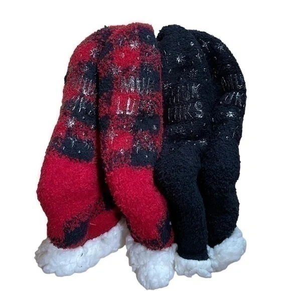 Muk Luks Women’s Short Cabin Sox - Two Pairs - One Size Fits Most 6-10