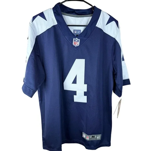 Nike Dallas Cowboys Dak Prescott 4 NFL On Field Jersey Navy Blue Mens Medium NEW