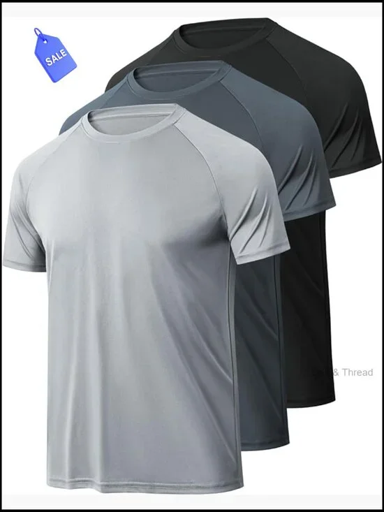Men's Moisture Wicking Quick Dry Athletic Performance T-Shirt 3-Pack