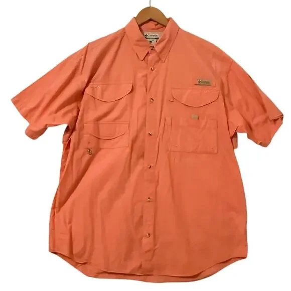Columbia Sportswear Mens Bonehead‎ Short Sleeve Sz Large Fishing Shirt