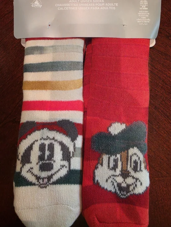 Plush Disney Red & Multi-Color Mickey Character Socks - 2-Pack