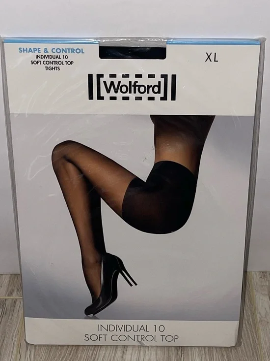 NEW WOLFORD SHAPE & CONTROL STOCKINGS TIGHTS Black XL