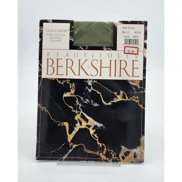 Berkshire Ultra Sheer Full Control Top Sandalfoot Pantyhose 4415 Jade Green Sz 2
