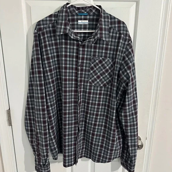 Columbia Mens XL Plaid Button Up Long Sleeve Shirt Casual Outdoor‎ Workwear