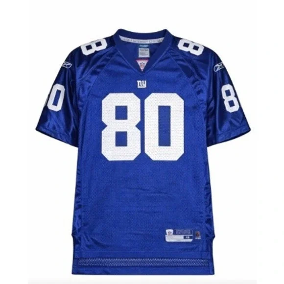 Reebok NFL New York Giants Jeremy Shockey 80 Jersey Blue Youth‎ L 14-16 Mens XS