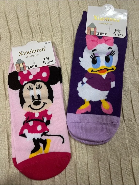 Cartoon Character Socks Minnie and Daisy Inspired Fashion Socks Bundle NWT