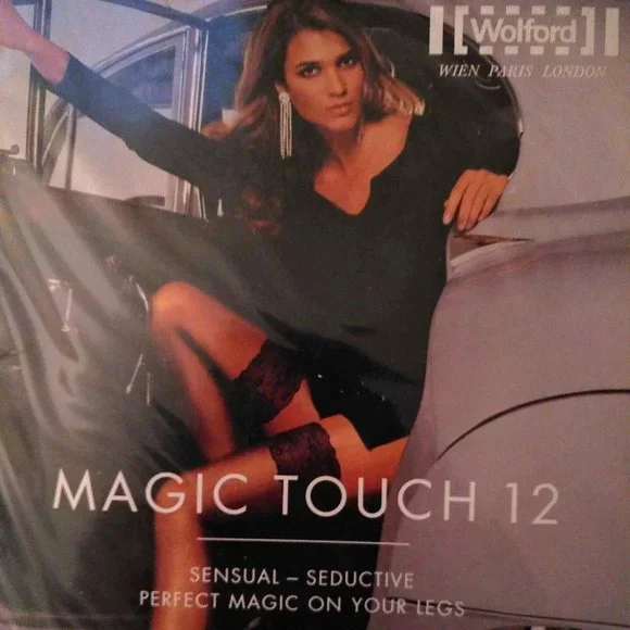 NEW Wolford MAGIC TOUCH 12 Stay-ups, Sahara/Ivory