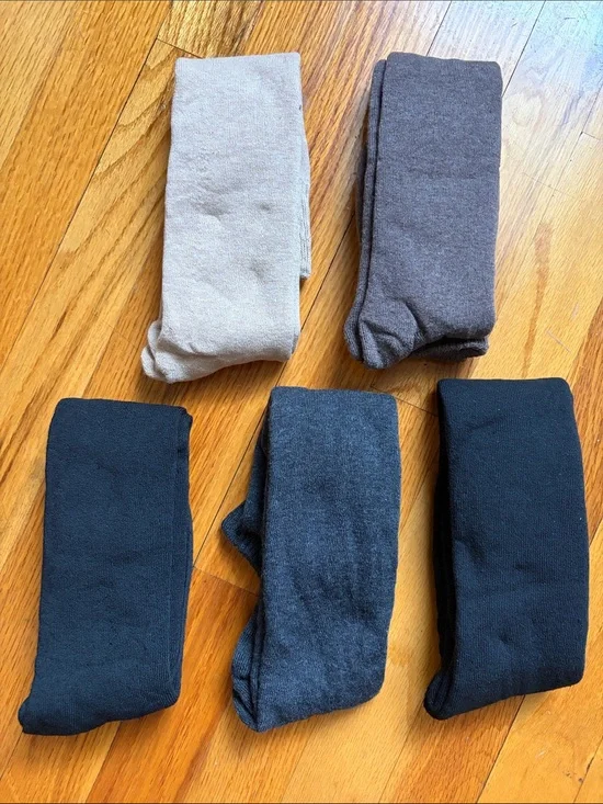 Amazon  5 Neutral women long socks Tights Pack in Black, Gray, Cream, Brown