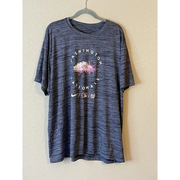 Men's 3XL NWOT Washington Nationals Nike City Connect Short Sleeve‎ Shirt Gray