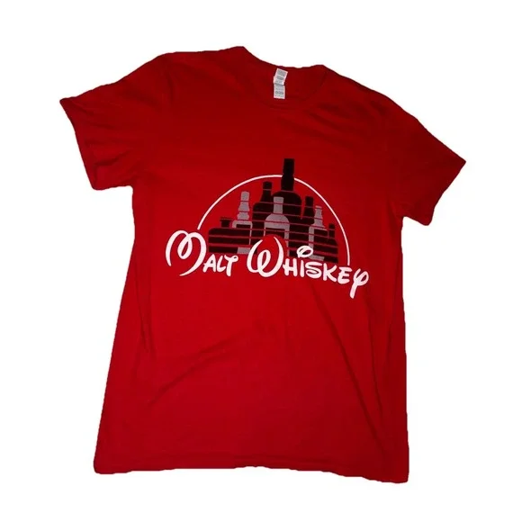 Anvil Malt Whiskey T-Shirt Men Medium‎ Red Excellent Graphic Parody Tee