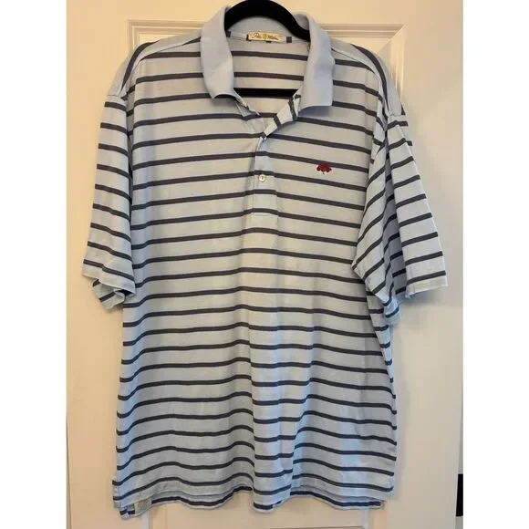 PETER MILLAR Short Sleeve Golf Polo Royal Poinciana Golf Club Naples Size Large
