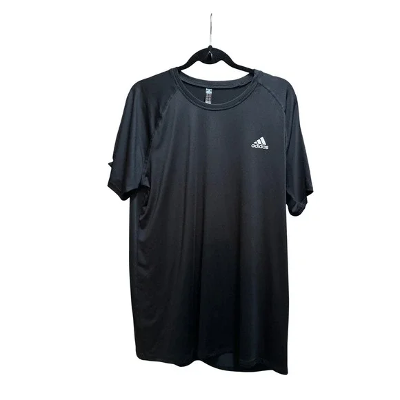 Adidas Mens‎ Performance Training T-Shirt Black Short Sleeve Crew Neck Raglan L
