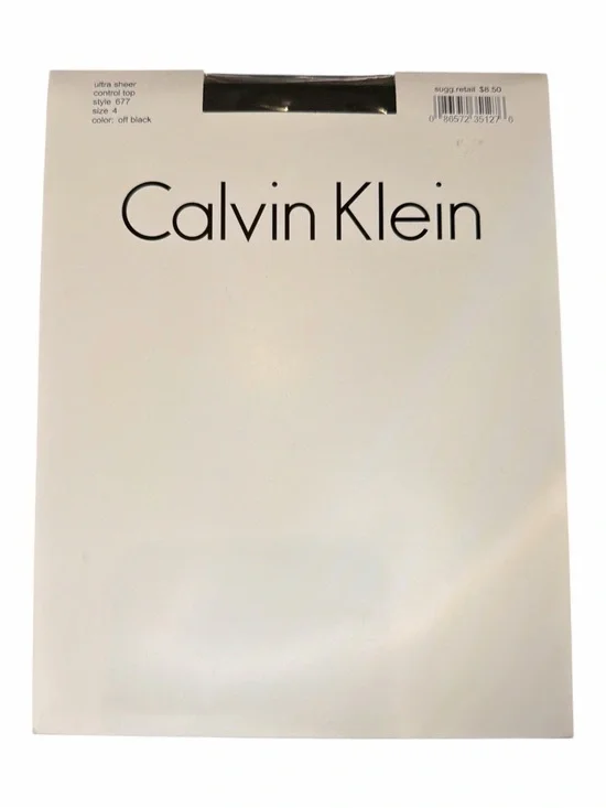 NWT Calvin Klein Ultra Sheer Control Top Pantyhose Off Black Size 4 Style 677