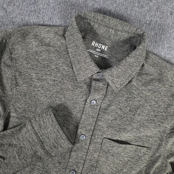 Rhone Mens Small Button Down Shirt‎ Olive Grey Commuter Performance 101622
