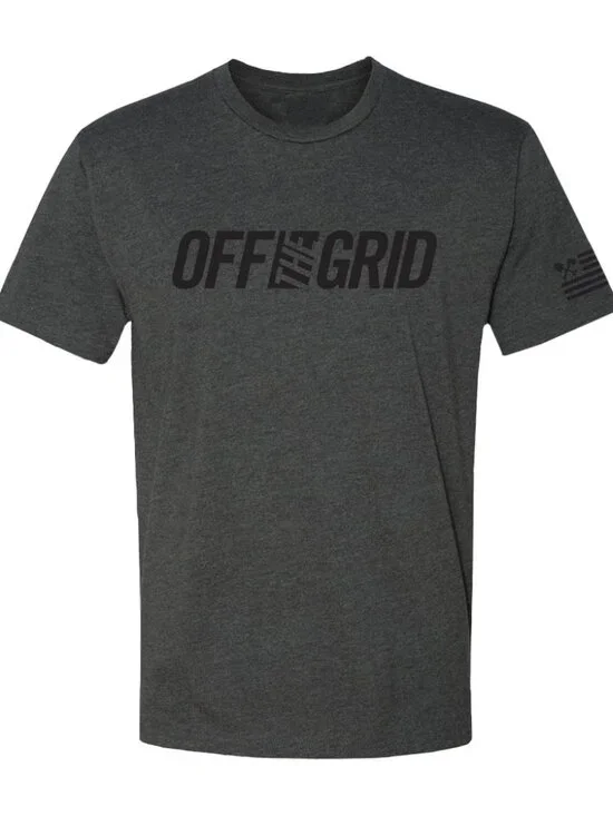 Off The Grid Surplus Off The Grid Solid Logo S/S Tee Shirt - Dark Grey Heather