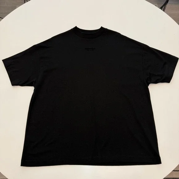 Fear of God Essentials Tonal Logo Black 100% Cotton T-Shirt Mens‎ Small